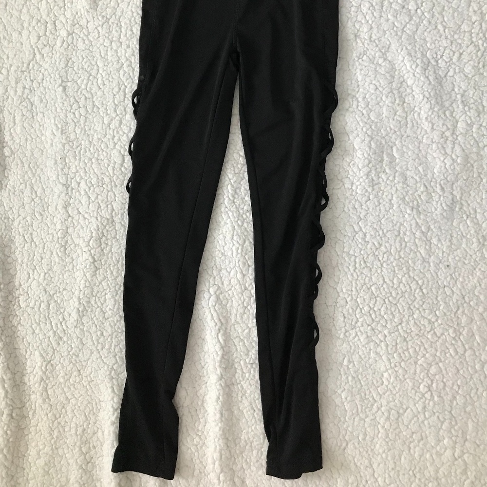 Black leggings with mesh down the side - Picture 3 of 3